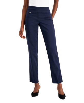 Alfani Petite Tummy-Control Straight-Leg Pants, Created for Macy's ...