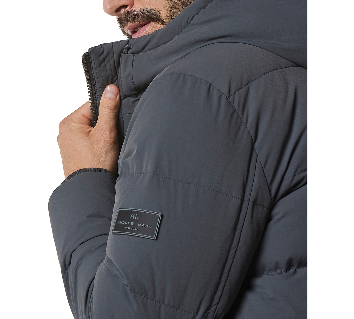 Marc New York Men's Silverton Crinkle Down Parka with Top Stitching