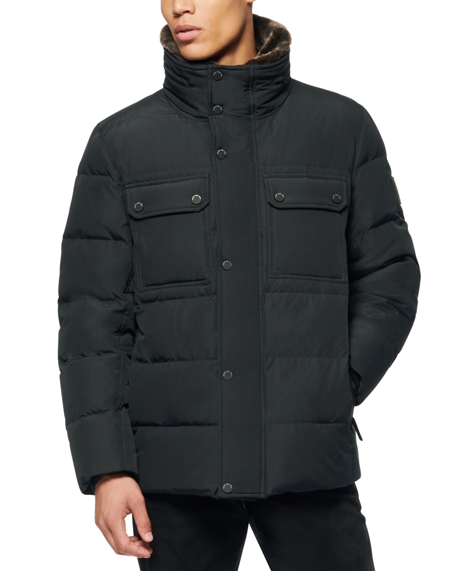 Men's Godwin Quilted Trucker Jacket with Removable Faux-Fur Trim