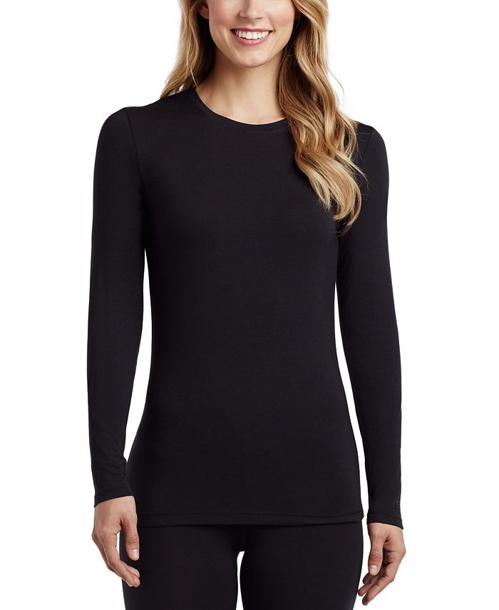 Cuddl Duds Petite SoftWear with Stretch Long Sleeve Top - Macy's