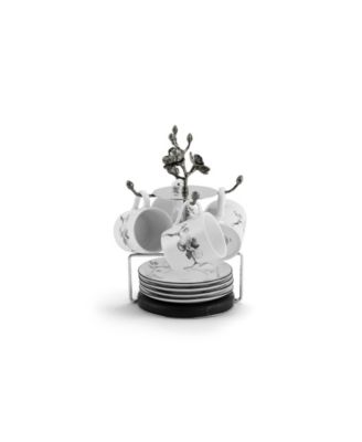 Orchid 9 Piece Demitasse Cups and Stand Set