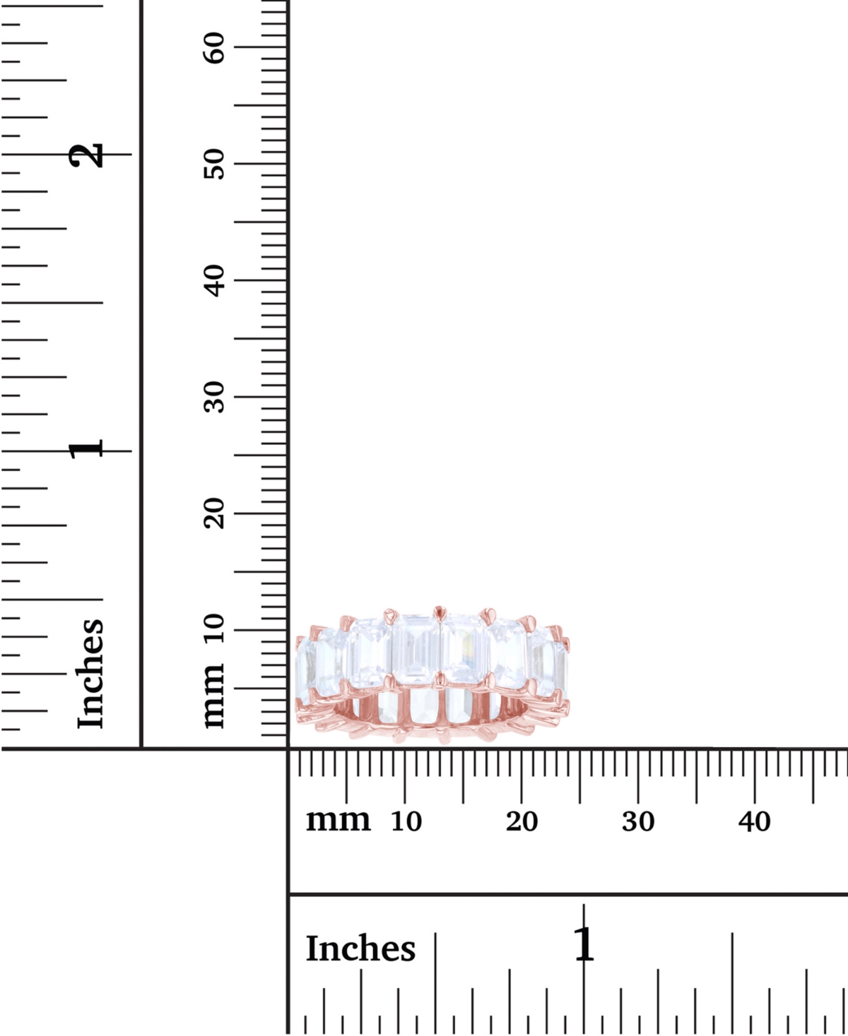 White Cubic Zirconia Eternity Band in 14kPlated Sterling Silver - Rose Gold