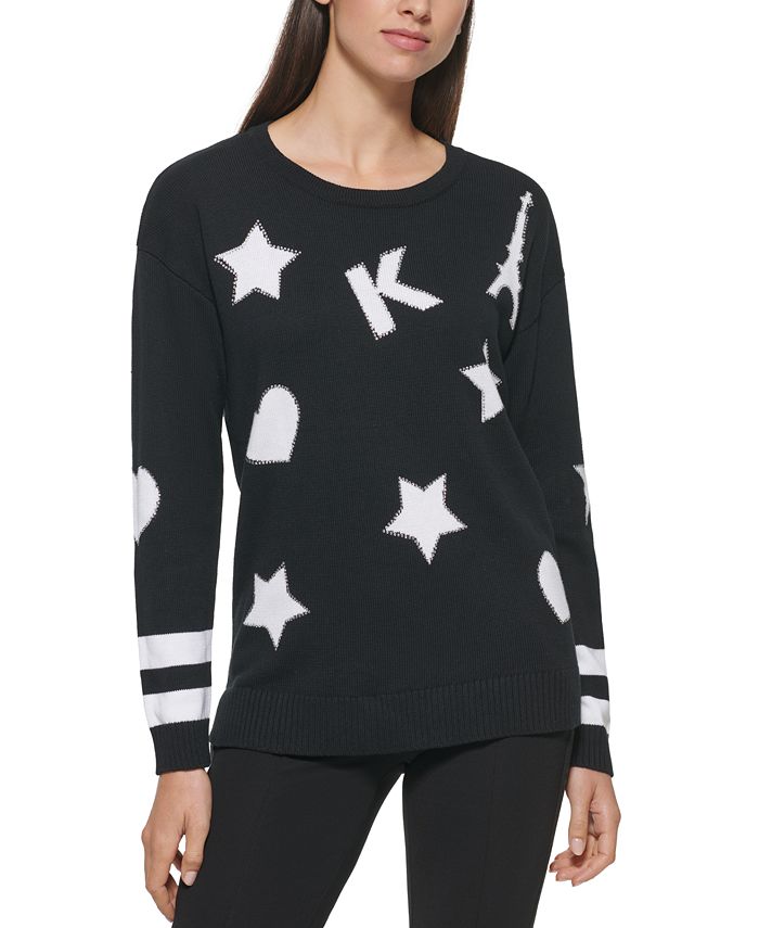 Karl Lagerfield Paris Women's Long Sleeve Graphic Crewneck Sweatshirt