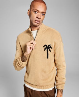 And Now This Men s Palm Tree Quarter Zip Sweater Macy s