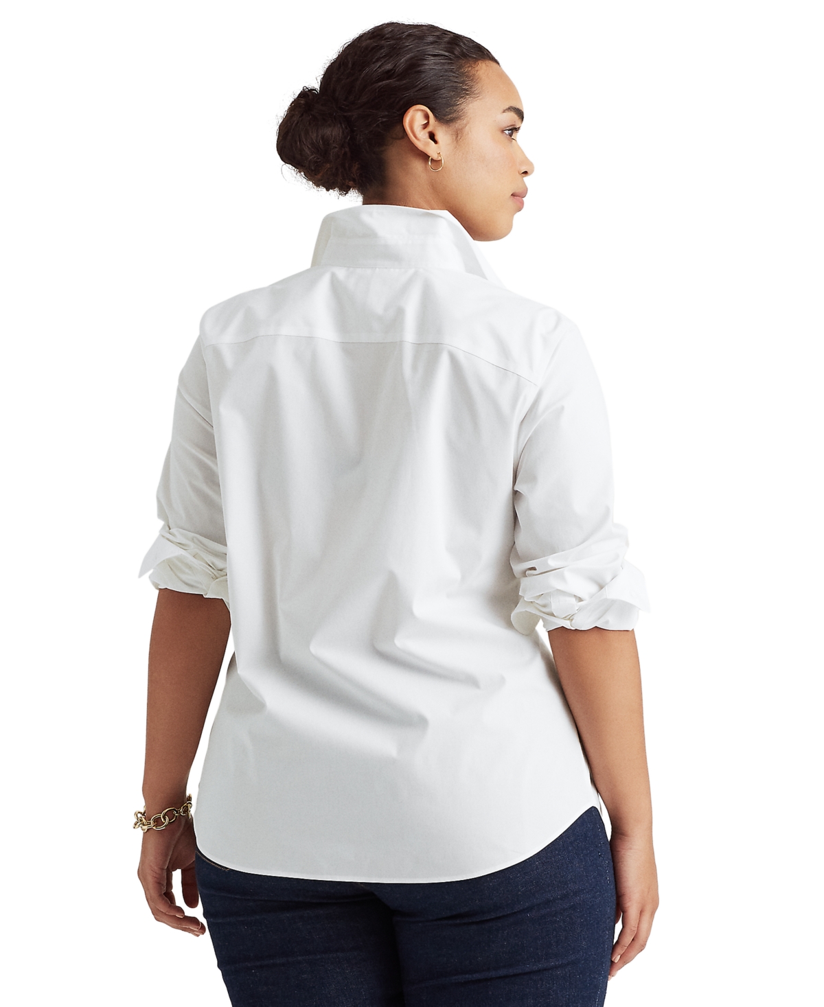Ralph Lauren Plus-size Easy Care Cotton Shirt In White