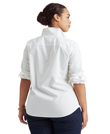 Lauren Ralph Lauren Plus Size Maxi Beach Shirt - White