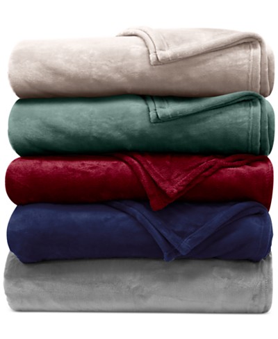 Tommy Bahama Solid Ultra-Soft Plush Fleece Blanket