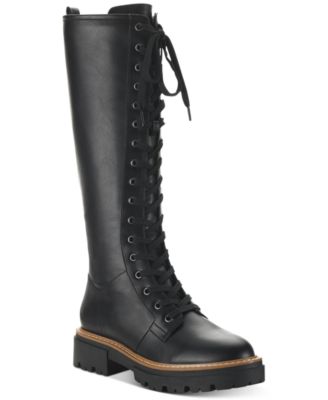 macy's black lace up boots