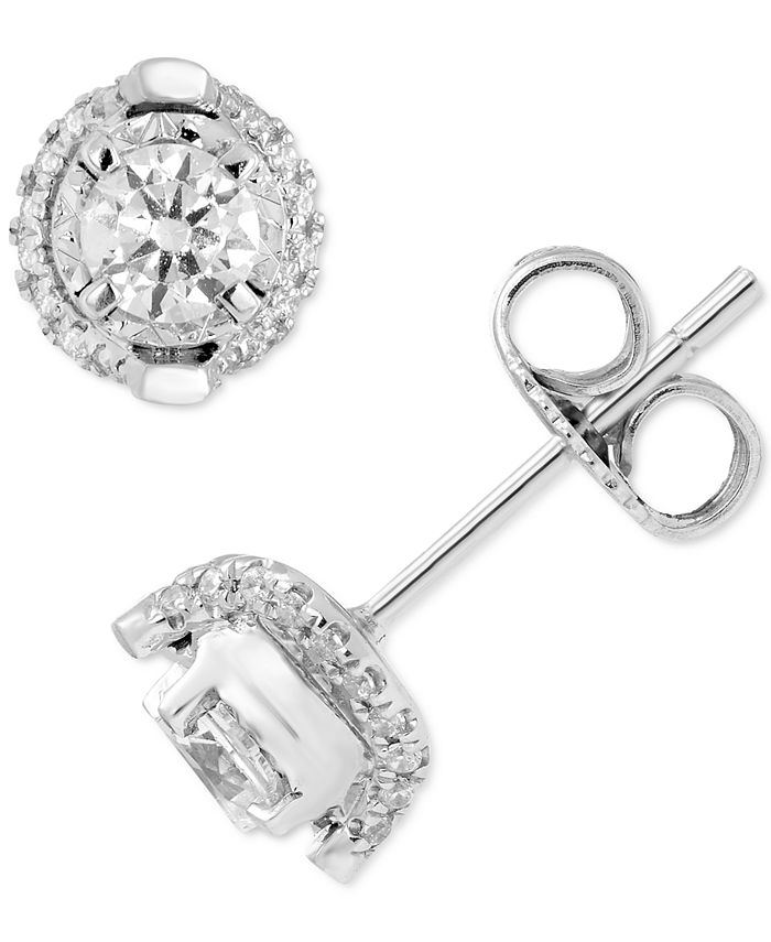 Macy's Diamond Stud Earrings (1/2 ct. t.w.) in 14k White Gold Macy's