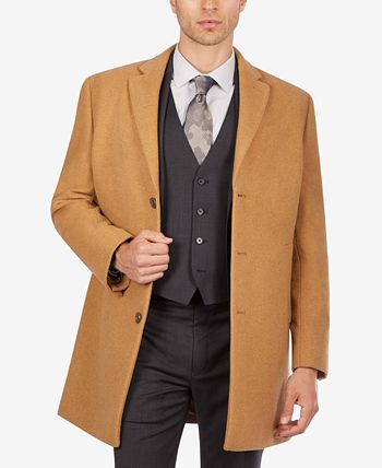 Calvin Klein Men's Prosper Wool-Blend X-Fit Overcoat & Reviews - Coats ...