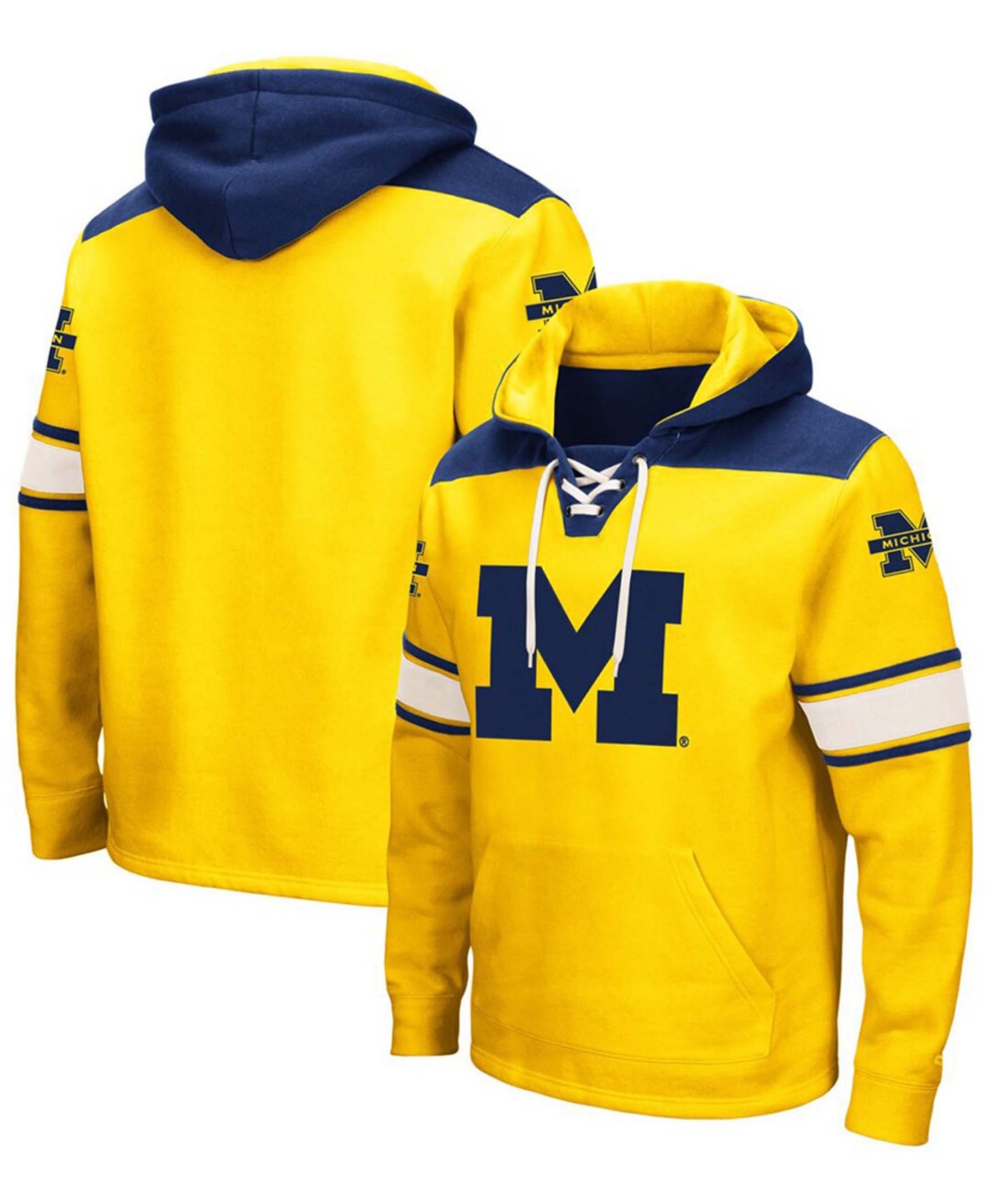 Colosseum Maize Michigan Wolverines 2.0 Lace-up Pullover Hoodie In Maize
