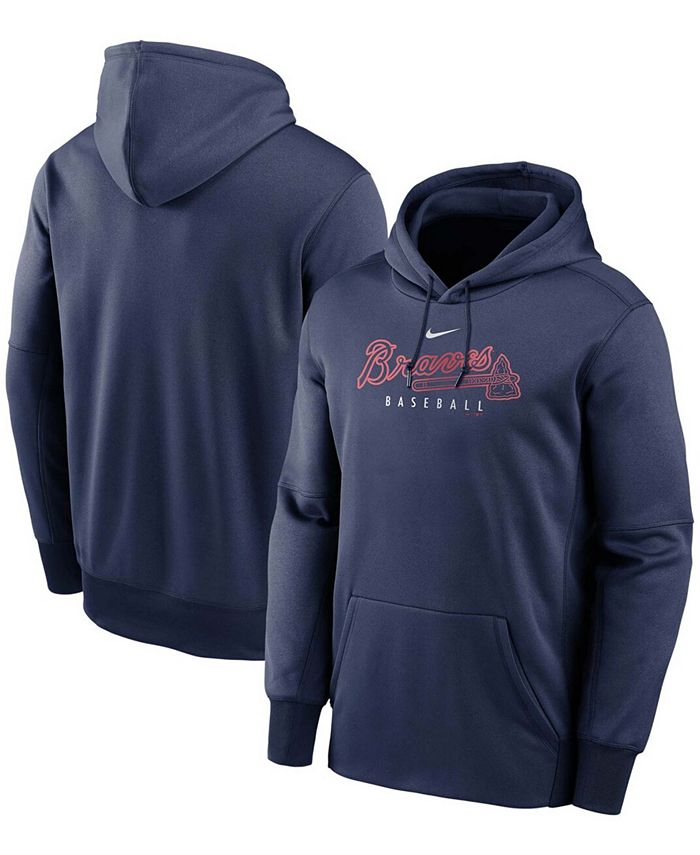 Men's Atlanta Braves Nike Navy Outline Wordmark Fleece Performance Pullover  Hoodie