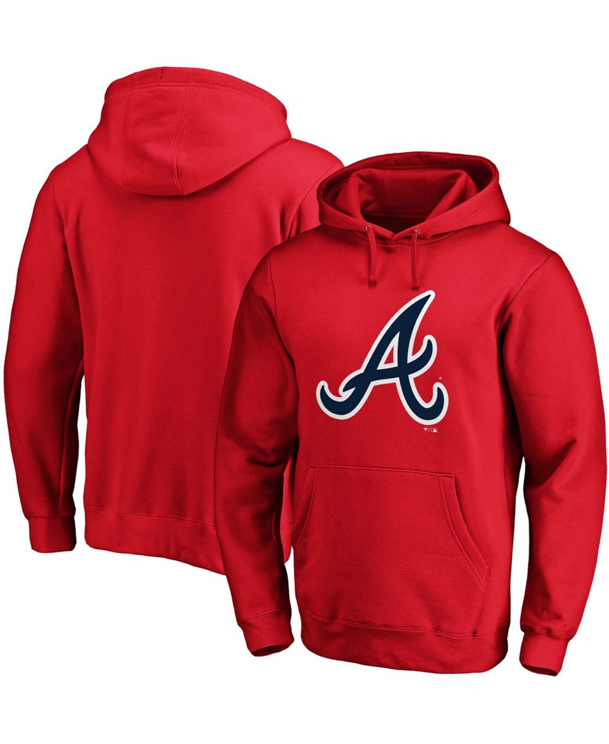 Fanatics Men's Red Atlanta Braves Official Logo Pullover Hoodie