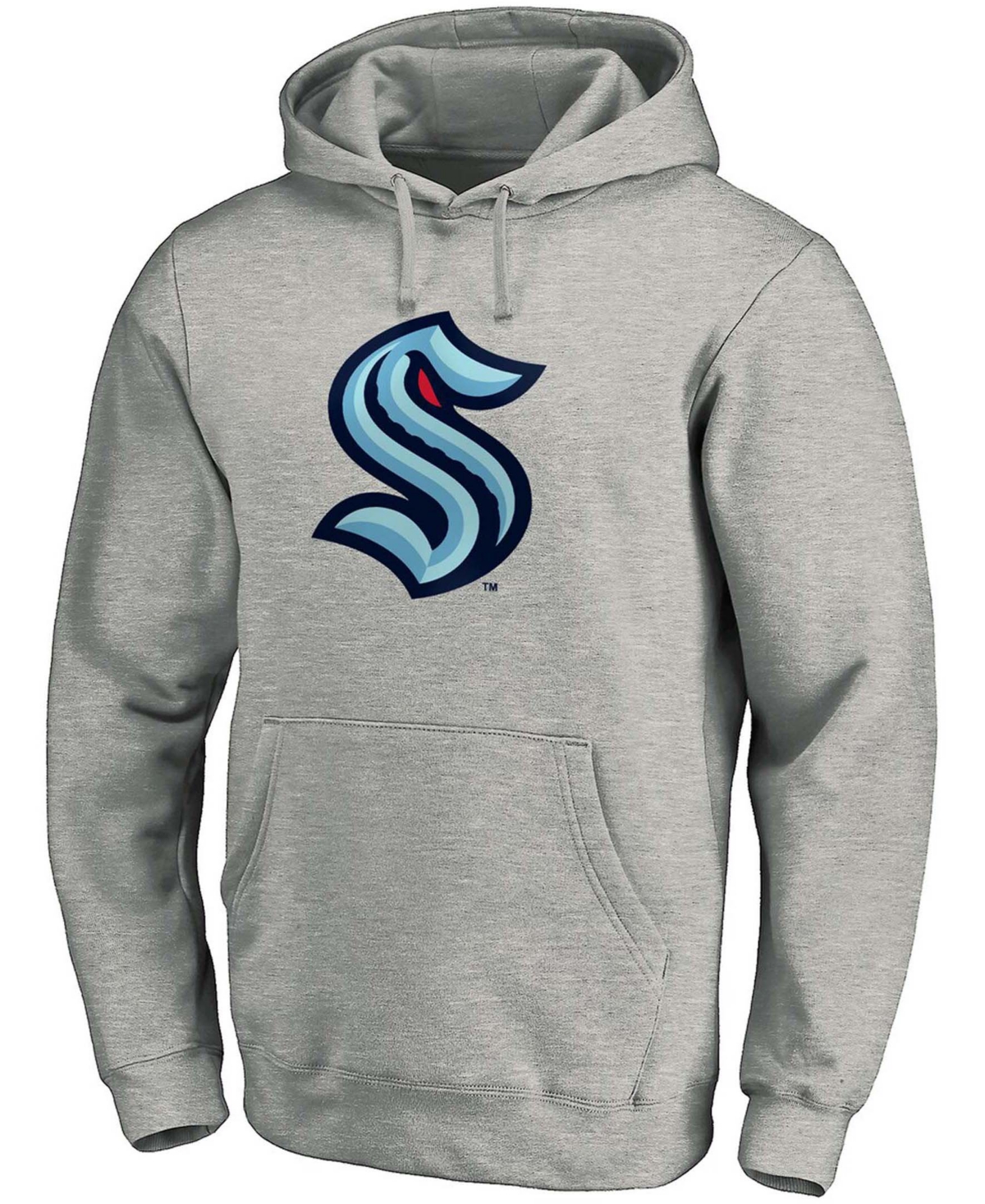 Fanatics Men's Big And Tall Heather Gray Seattle Kraken Primary Logo Pullover Hoodie In Heather Gray