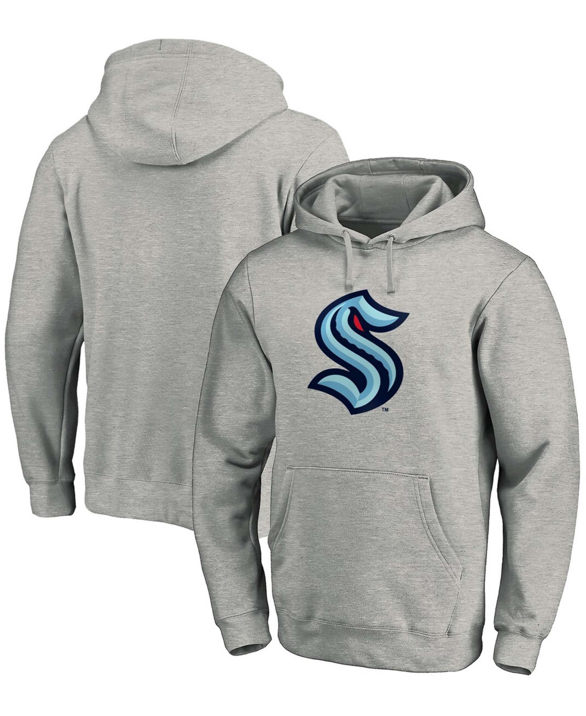 Fanatics Men's Big And Tall Heather Gray Seattle Kraken Primary Logo Pullover Hoodie In Heather Gray