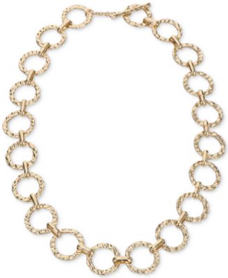 Photo 1 of STYLE & CO Gold-Tone Hammered Link 18-4/5" Statement Necklace