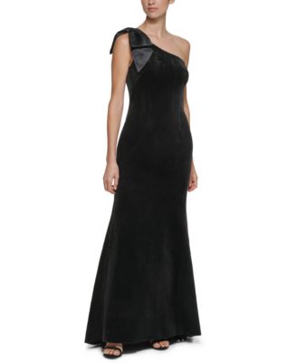 Eliza J Velvet One Shoulder Gown Macy s