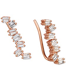 Nude Diamond Baguette Cluster Ear Climbers (1/2 ct. t.w.) in 14k Rose Gold