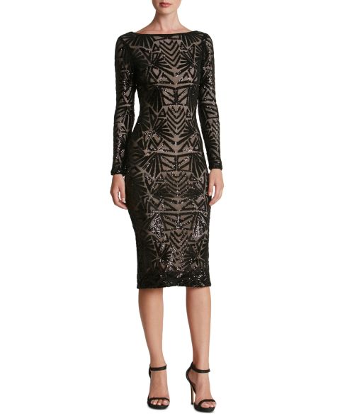 Женское платье Dress the Population Emery Sequin, цвет: Чёрный