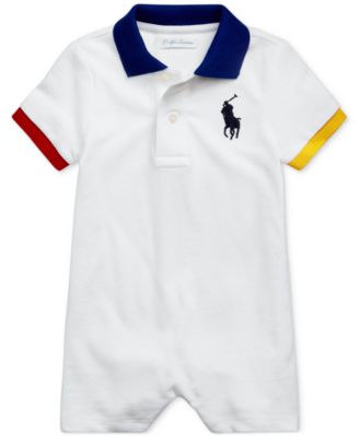 Polo Ralph Lauren - Baby Boys Color-Blocked Ribbed Trim Shortall