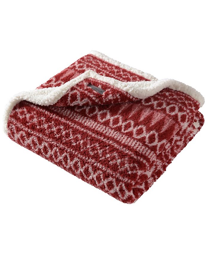 Eddie Bauer Alpine Fair Isle Sherpa Reversible Throw & Reviews