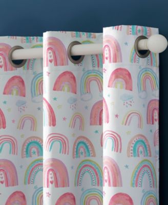 Rainbows Print Blackout Grommet Curtain Panel Collection
