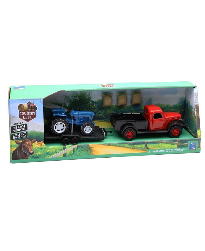 Miniature Coffret de la ferme avec grange animaux et tracteur remorque NEWRAY NEW05645 | Collect World