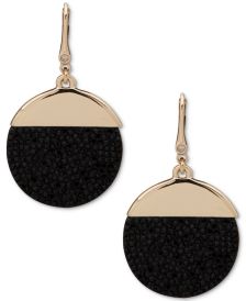 Two-Tone Pavé Disc Drop Earrings