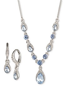 Stone Drop Earrings & Lariat Necklace Set