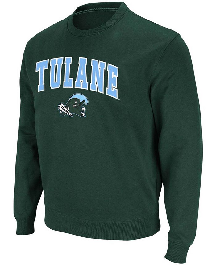 Colosseum Men's Green Tulane Green Wave Arch Logo Tackle Twill Pullover ...