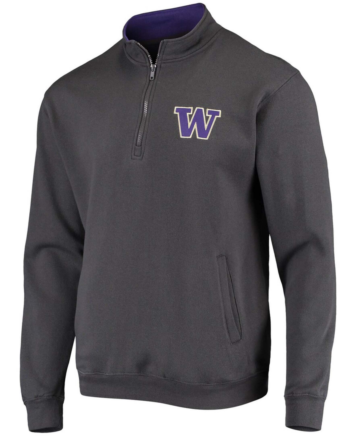 Men's Charcoal Washington Huskies Tortugas Logo Quarter-Zip Jacket