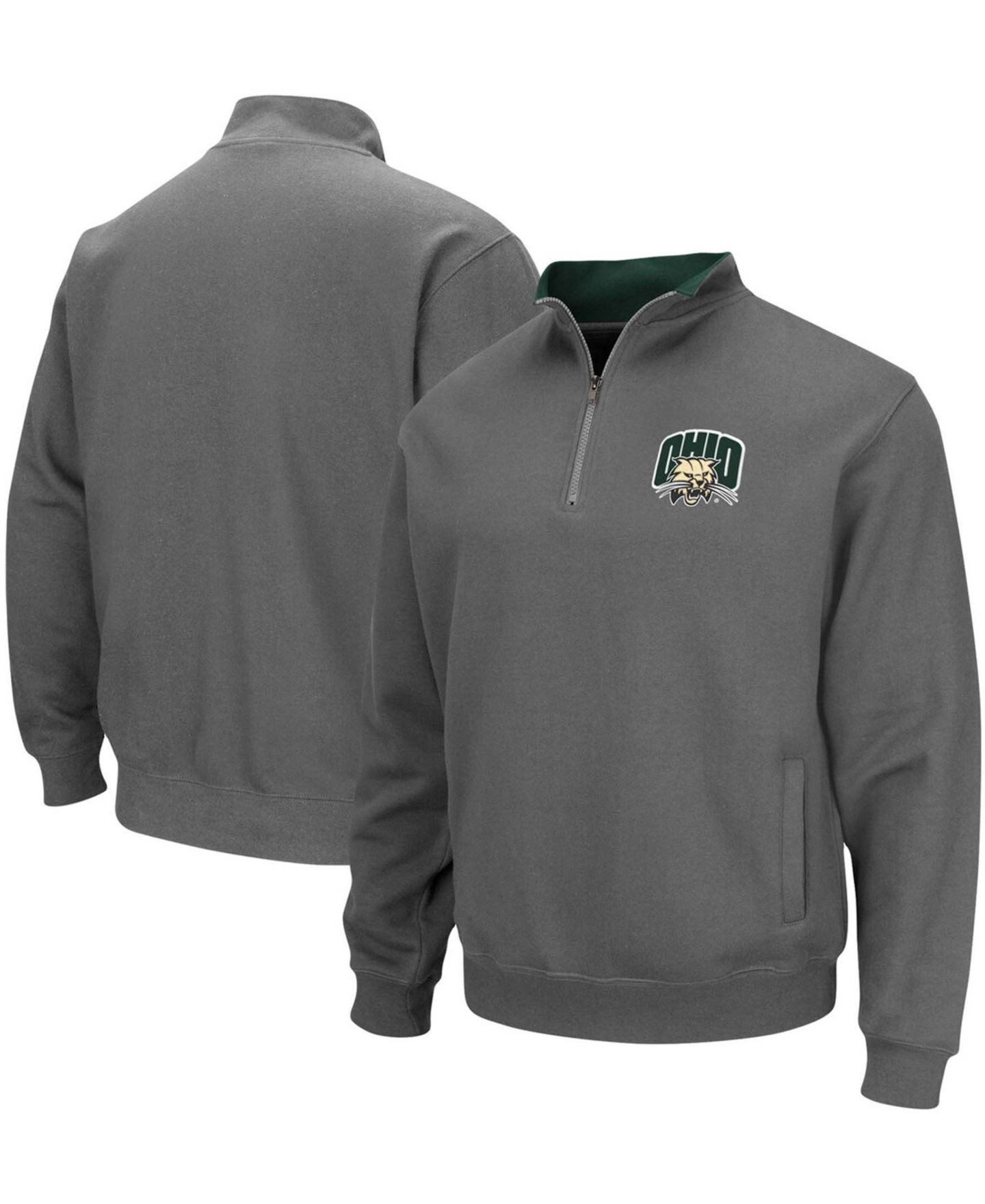 Мужская куртка Colosseum Charcoal Ohio Bobcats Tortugas Logo Quarter-Zip — фото 1