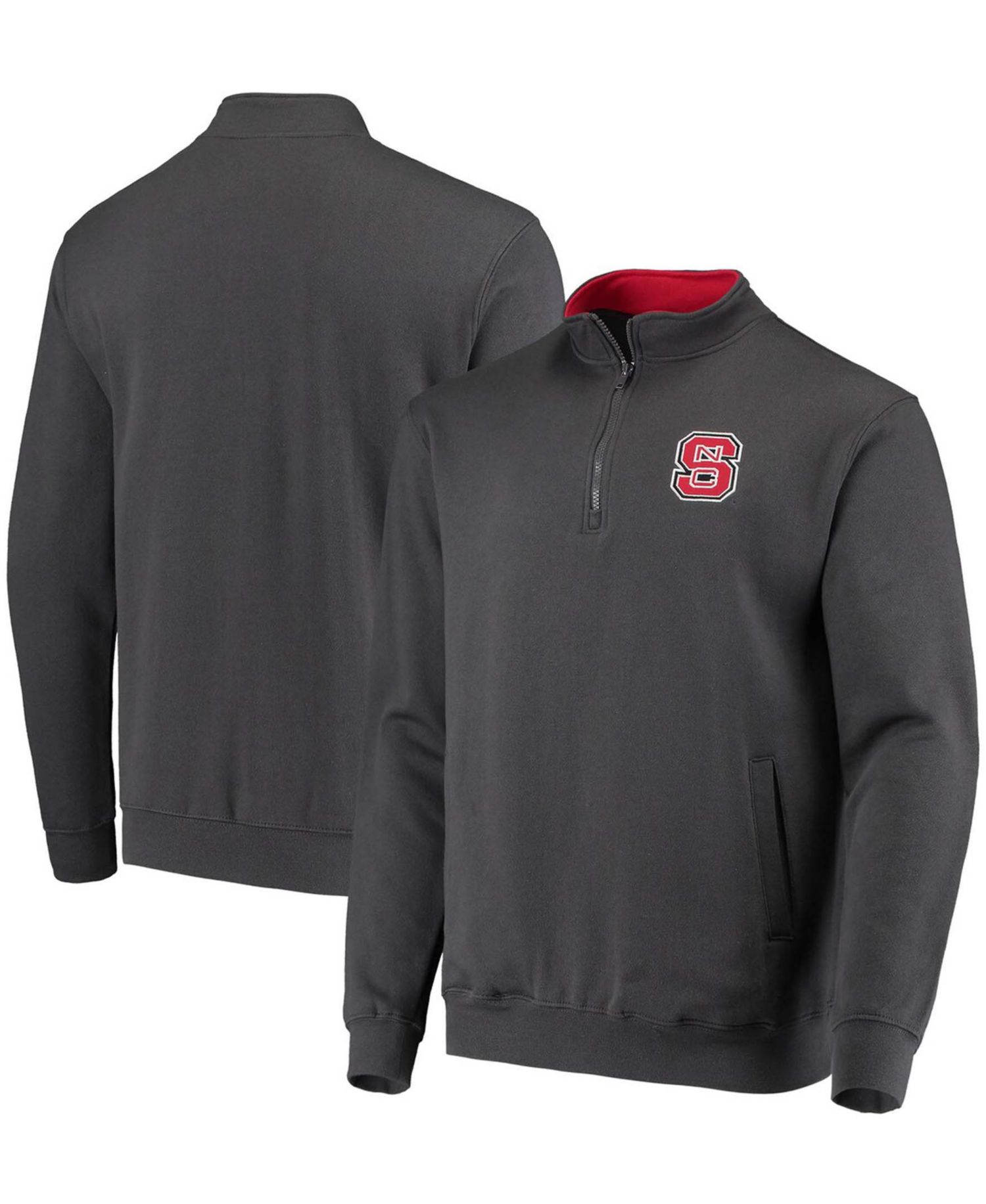 Men's Charcoal NC State Wolfpack Tortugas Logo Quarter-Zip Jacket