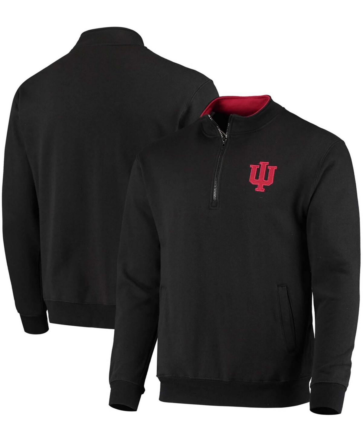 Colosseum Men's  Indiana Hoosiers Tortugas Logo Quarter-zip Jacket In Black
