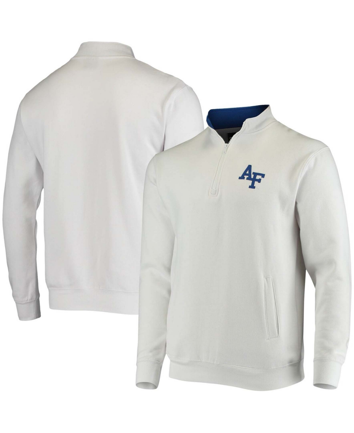 Men's White Air Force Falcons Tortugas Logo Quarter-Zip Jacket - White