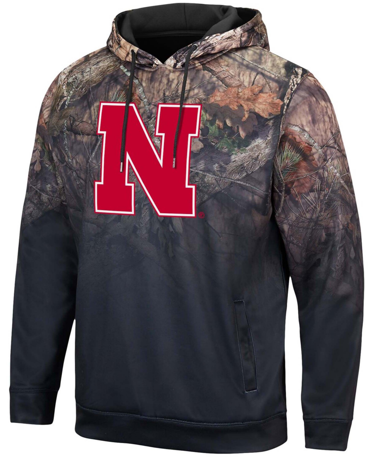 Men'sNebraska Huskers Mossy Oak Pullover Hoodie - Black