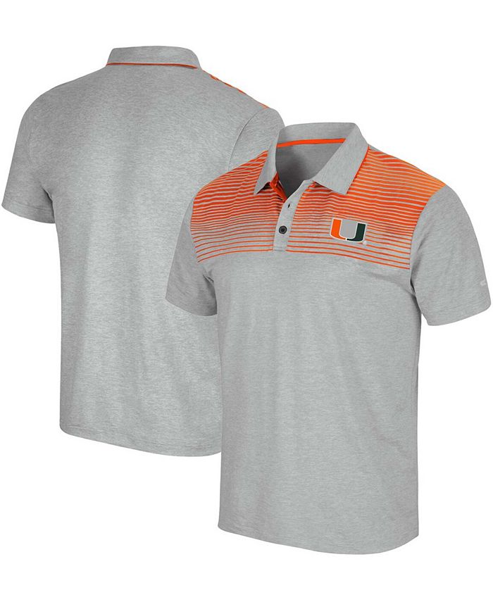 Men's Gray Miami Hurricanes Needles Polo Shirt