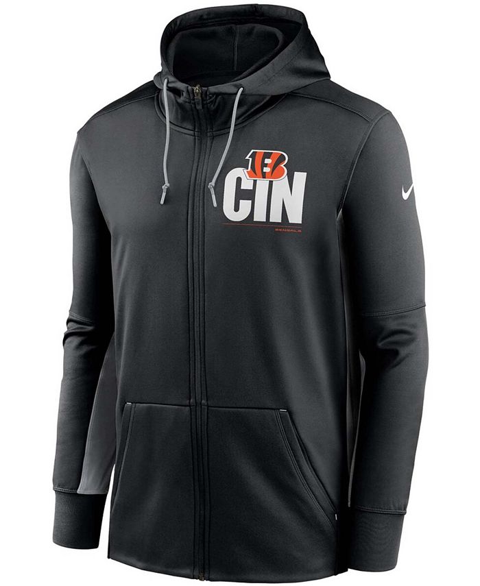Nike Men's Black, Gray Cincinnati Bengals Mascot Performance Full-Zip ...