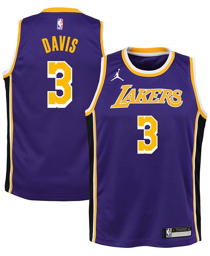 Jordan Men's Los Angeles Lakers Anthony Davis #3 Purple 2020-21 Dri-FIT  Statement Swingman Jersey