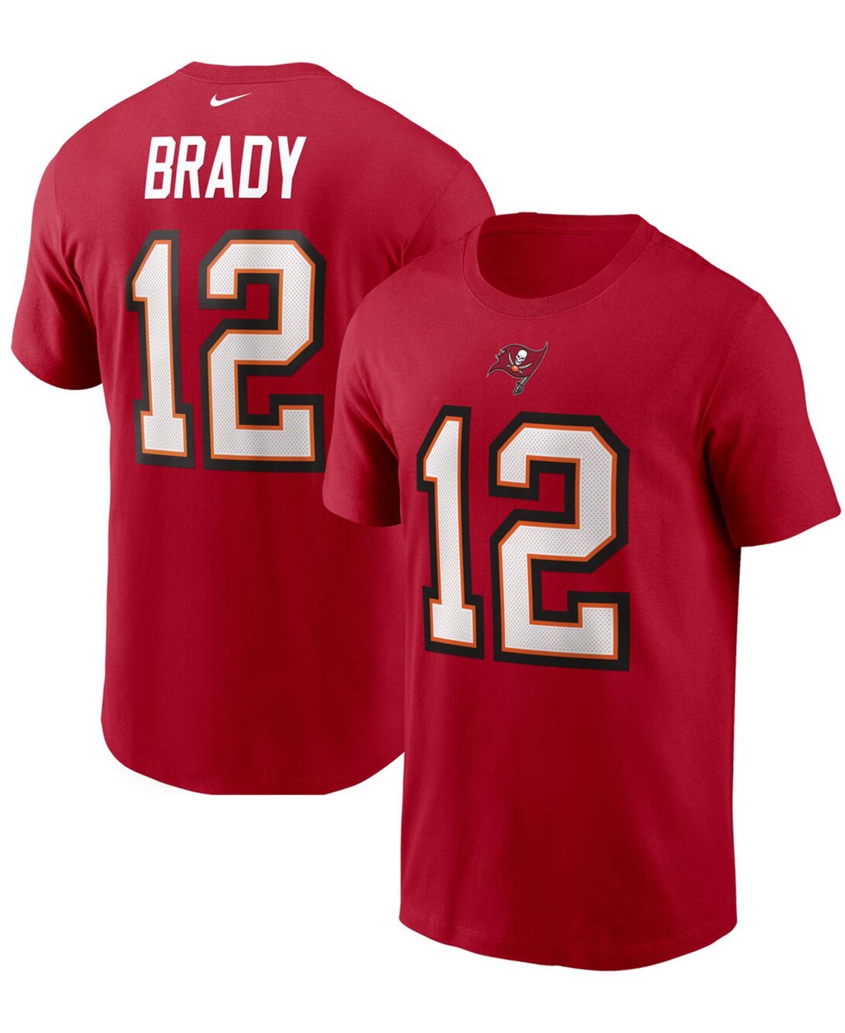 Shop Nike Men's Tom Brady Red Tampa Bay Buccaneers Name Number T-shirt