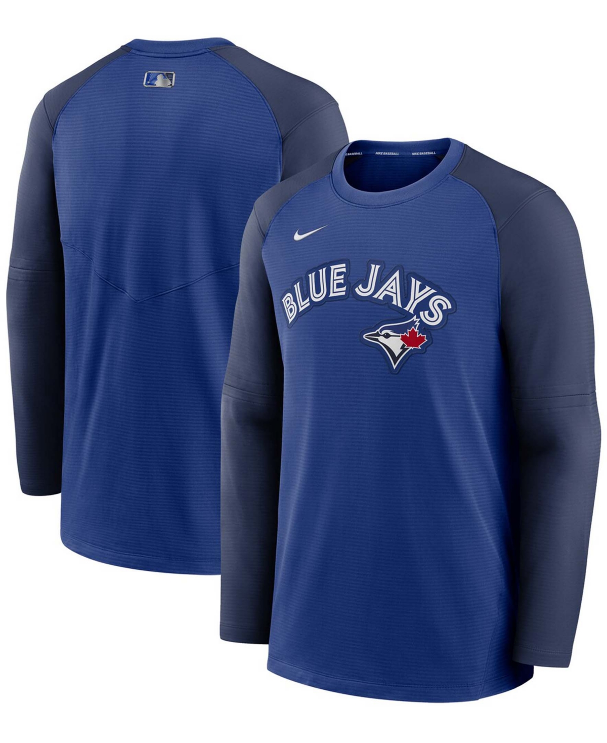 Men's Royal, Navy Toronto Blue Jays Authentic Collection Pregame Performance Raglan Pullover Sweatshirt