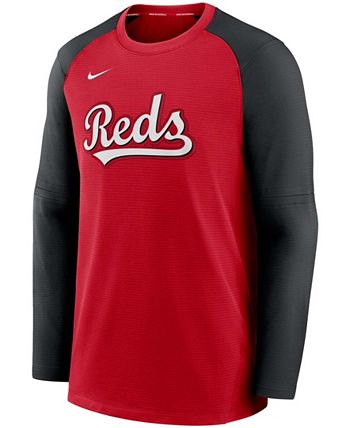 Nike Men's Red, Black Cincinnati Reds Authentic Collection Pregame  Performance Raglan Pullover Sweatshirt