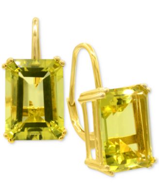 Lime Quartz Leverback Drop Earrings (12-5/8 ct. t.w.) in 14k Gold-Plated Sterling Silver (Also in White Quartz & Prasiolite)