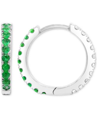 Lab-Grown Sapphire (1/2 ct. t.w.) & White Sapphire (1/4 ct. t.w.) Reversible Hoop Earrings