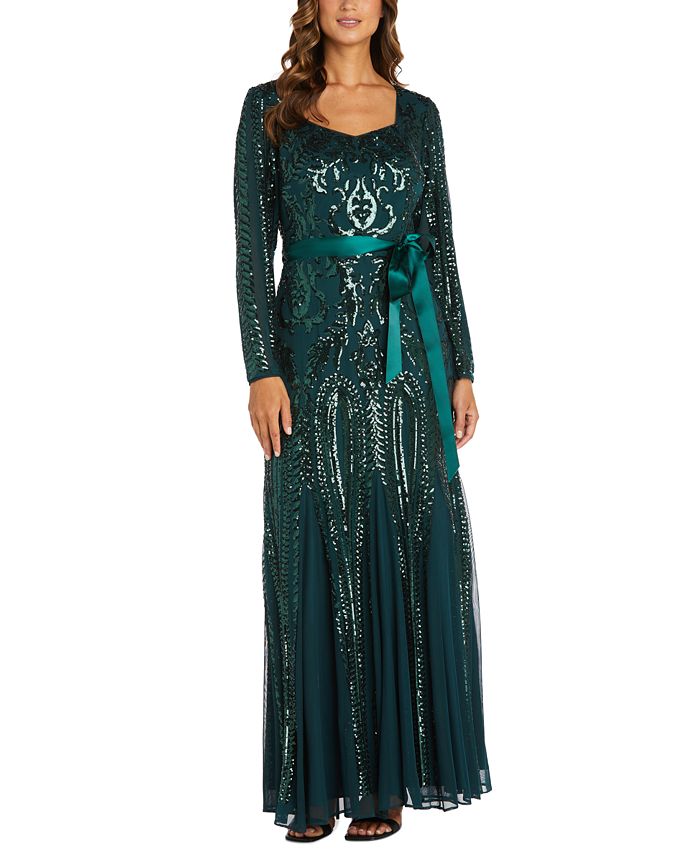 R M Richards Embellished Godet Gown Macy s
