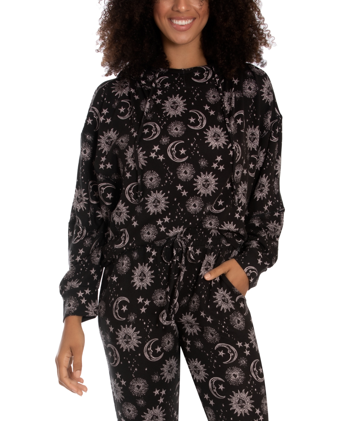 Midnight Bakery Women's Whistler Moon and Stars Hacci Hoodie