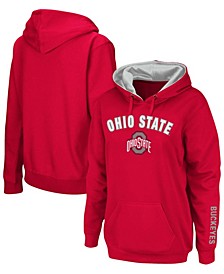Women's Scarlet Ohio State Buckeyes Arch Logo 1 Pullover Hoodie