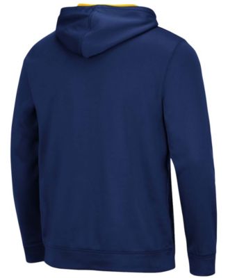 Men's Navy Michigan Wolverines Slash Stack 2.0 Pullover Hoodie