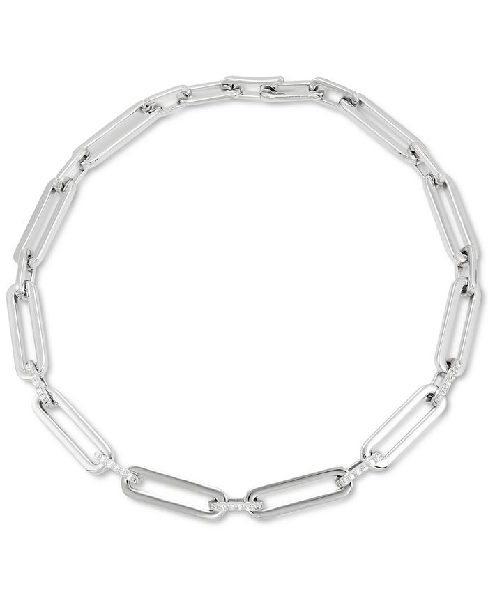 Macy's Diamond Link Chain Bracelet (1/10 ct. t.w.) in Sterling Silver