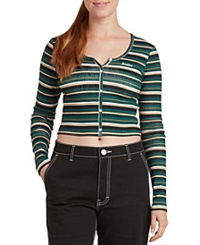 Juniors' Cotton Striped Cropped Top